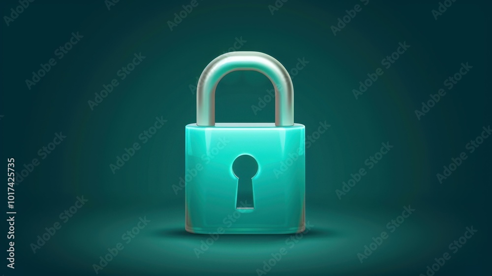 A bright padlock glimmers against a dark green backdrop, embodying the essence of security in a digital art style. A bright padlock glimmers against a dark green backdrop, embodying the essence of security in a digital art style.