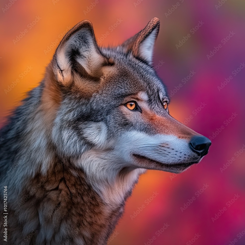 Fototapeta premium wolf isolated on colorful background