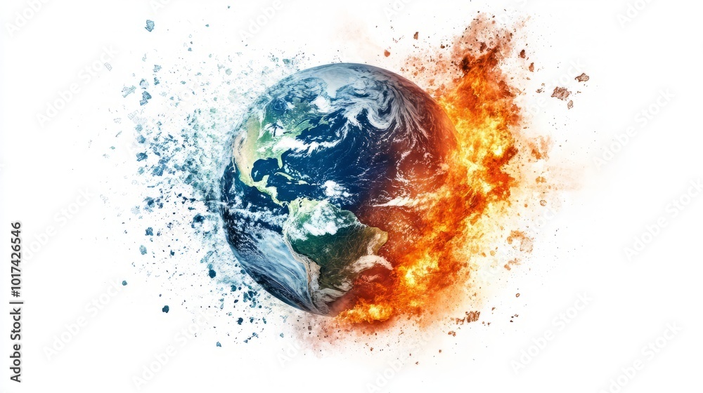 Burning Earth Globe Representing Climate Change and Environmental Crisis Burning Earth Globe Representing Climate Change and Environmental Crisis
