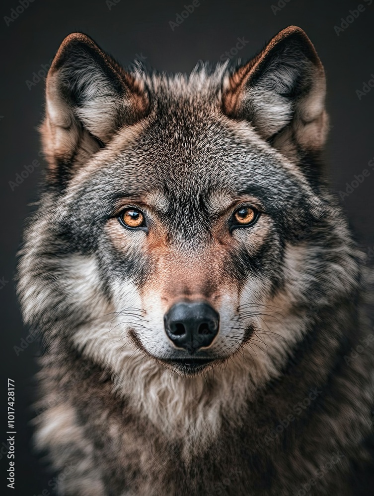 Obraz premium wolf isolated on paper background