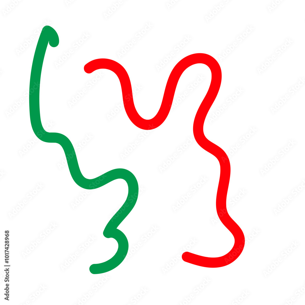 Green red squiggle lines decor