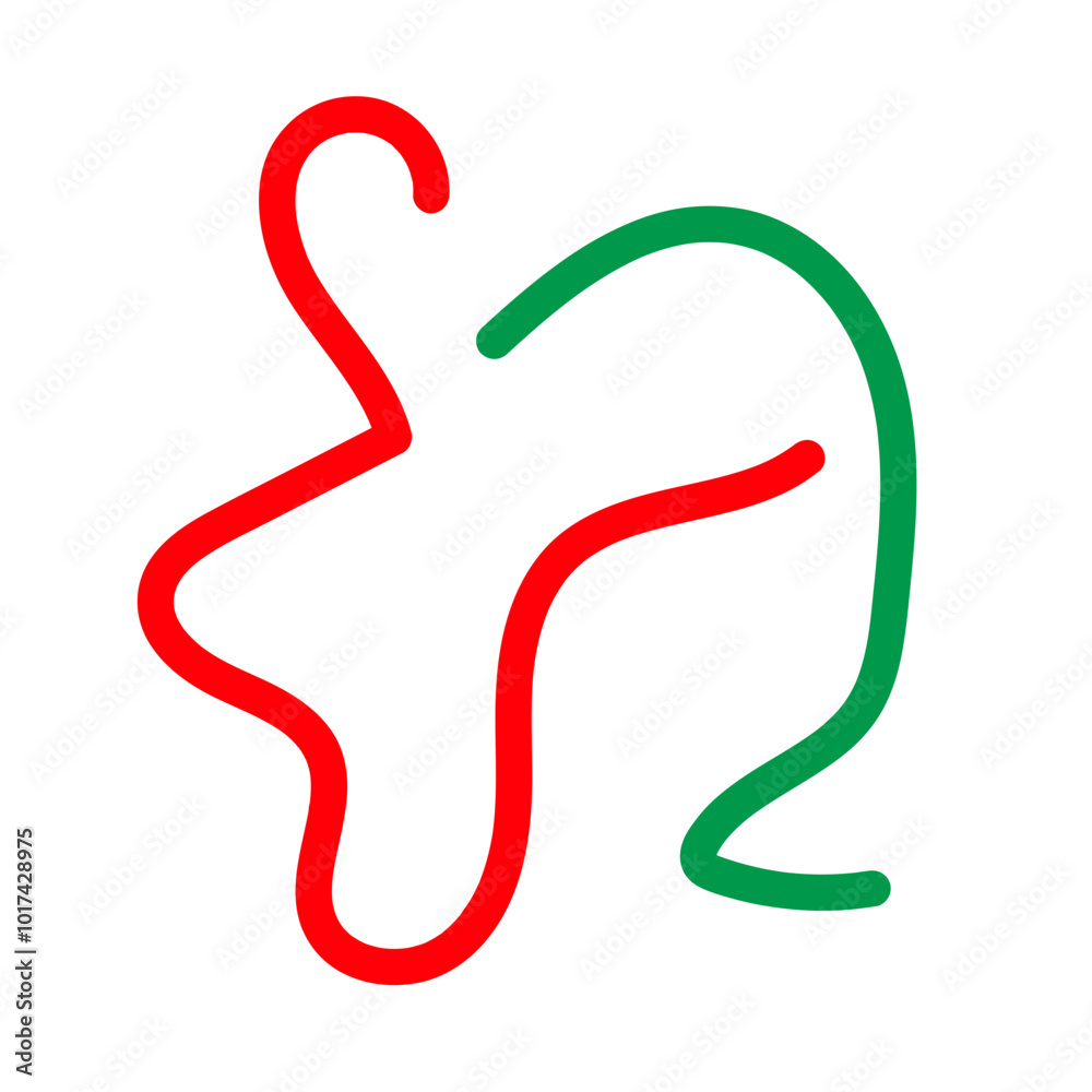 Green red squiggle lines decor Green red squiggle lines decor