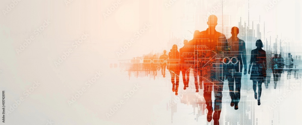Obraz premium Navigating the Future The Impact of Technology on Workforce Dynamics