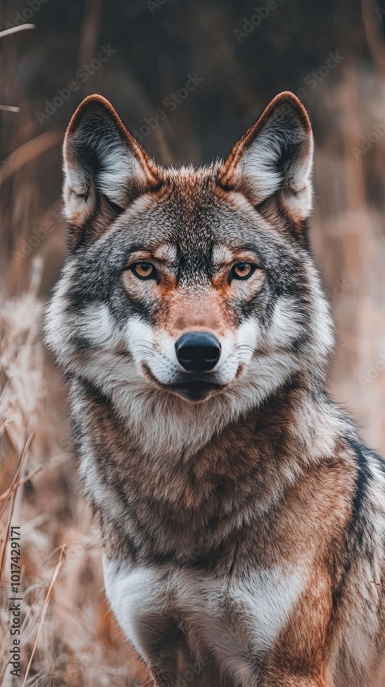 Fototapeta premium wolf isolated on spring background