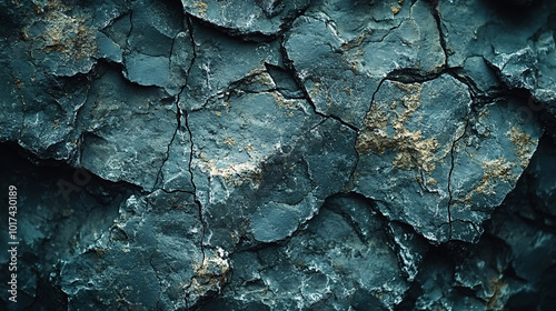 teal cracked rock texture background - abstract nature close-up