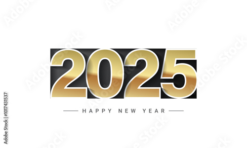 2025 golden number design for New Year Background Celebration.