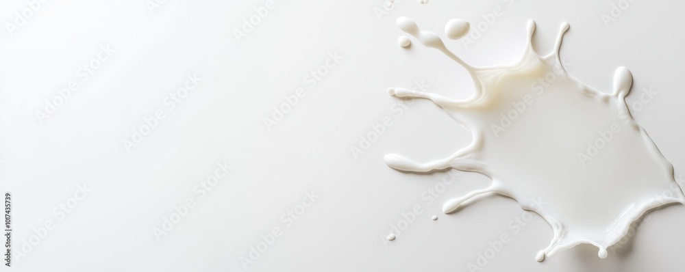 Dynamic Milk Splash Midair Against White Background Dynamic Milk Splash Midair Against White Background