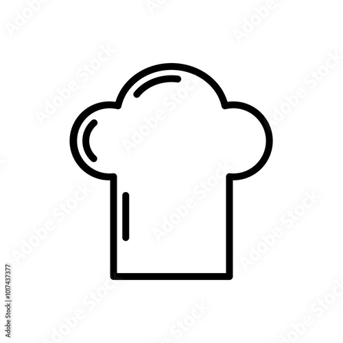 Chef hat icon vector. A thin line sign. Isolated contour symbol illustration