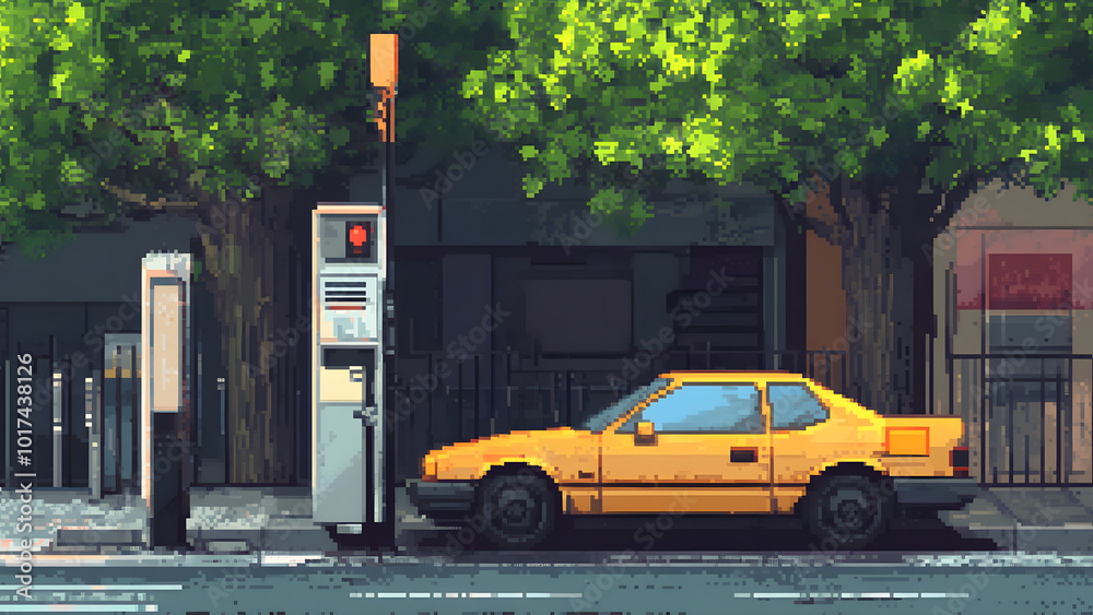 Fototapeta premium Parking Meter pixel art