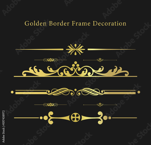 Golden ornamental border frame collection for elegant decorative designs

