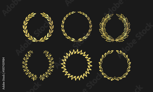Elegant laurel wreath collection for awards, achievements, and decorative designs

