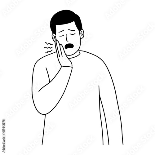 Man having toothache