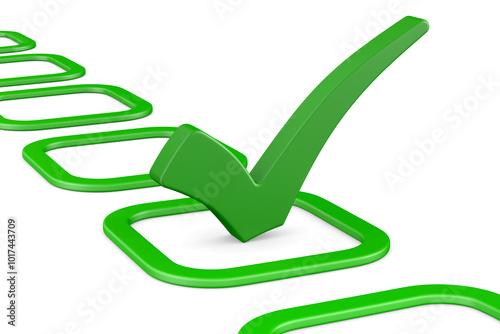 Check mark sign on white ba...