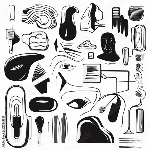 seamless pattern with accessories surreal vector