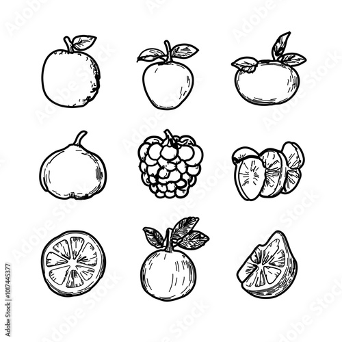 fruits icons sheet vector