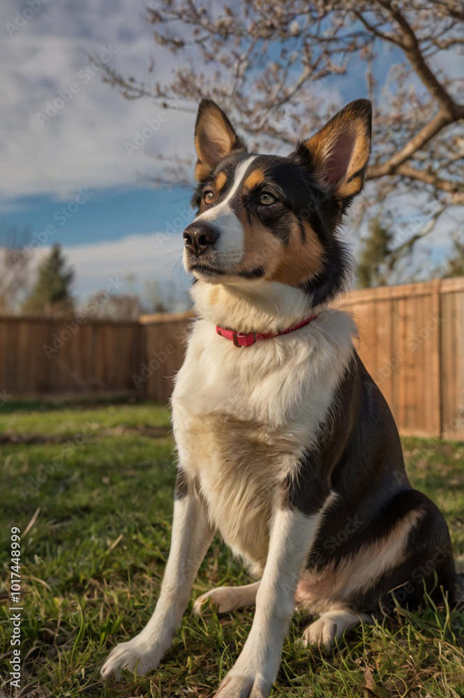 a dog sits outdoors in a lush green environment, enjoying a sunny afternoon in the park a dog sits outdoors in a lush green environment, enjoying a sunny afternoon in the park