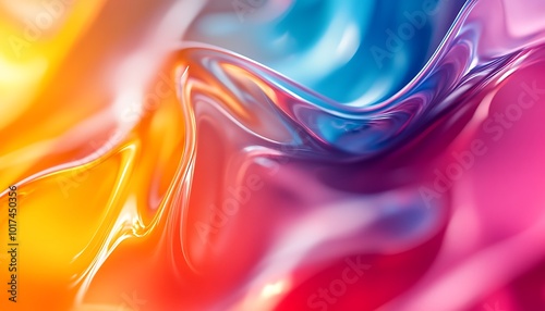 Wallpaper Mural A vibrant, abstract image featuring flowing waves of colorful fabric, showcasing a blend of orange, pink, and blue hues. Torontodigital.ca