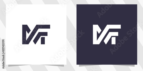 Letter mf fm logo design vector