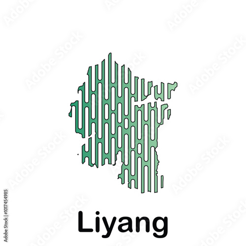 Liyang map tech vector of the City, logo design template, icon, vector, symbol, creative, idea. photo