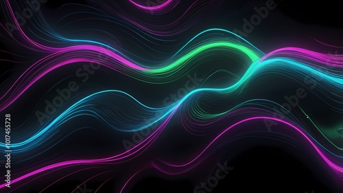 Modern Wavy Lines: Abstract Flowing Designs for Your Space. Ai generated 