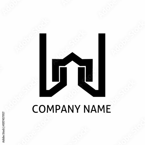 W letter initial company logo. Vector 