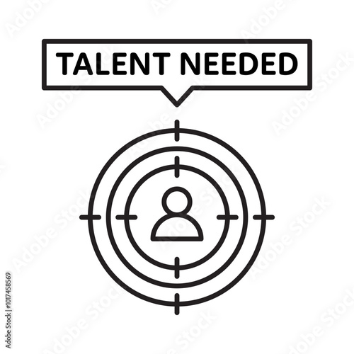 Head hunting icon, talent needed vector symbol, company hiring flat icon or recruiter clip art