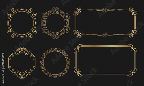 Elegant ornamental frame collection for luxury invitations and decorative projects

