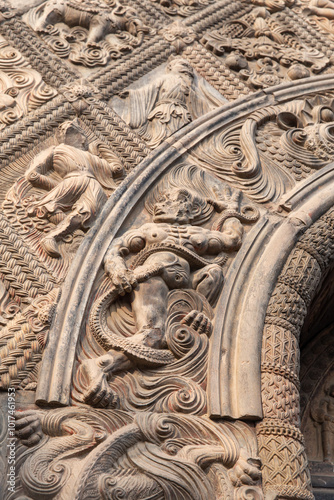 Exquisite Brick Carvings of the Tang Pagoda at Xiuding Temple photo