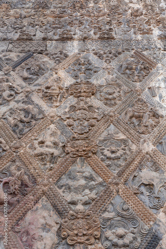 Exquisite Brick Carvings of the Tang Pagoda at Xiuding Temple photo