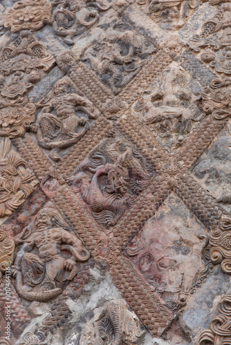 Exquisite Brick Carvings of the Tang Pagoda at Xiuding Temple photo