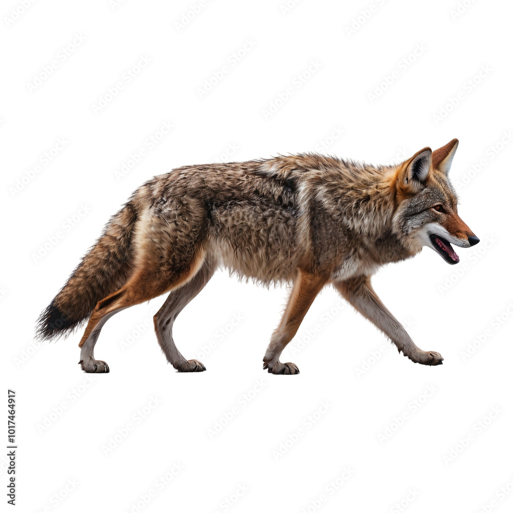 Fototapeta premium Side of coyote on transparent background Generative AI