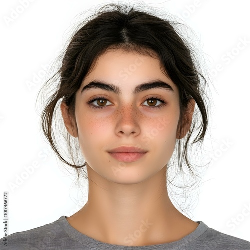 passport photo woman female biometric wallpaper background portrait