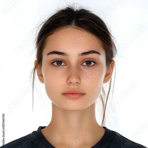 passport photo woman female biometric wallpaper background portrait