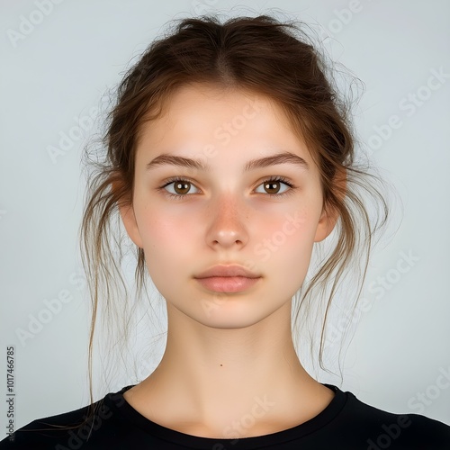 passport photo woman female biometric wallpaper background portrait