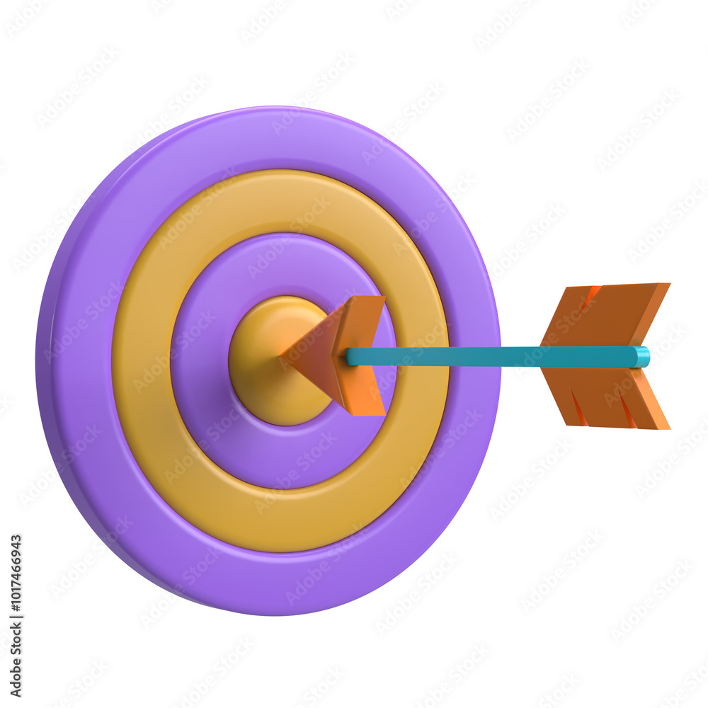Arrowhead and Target 3D Icon Arrowhead and Target 3D Icon