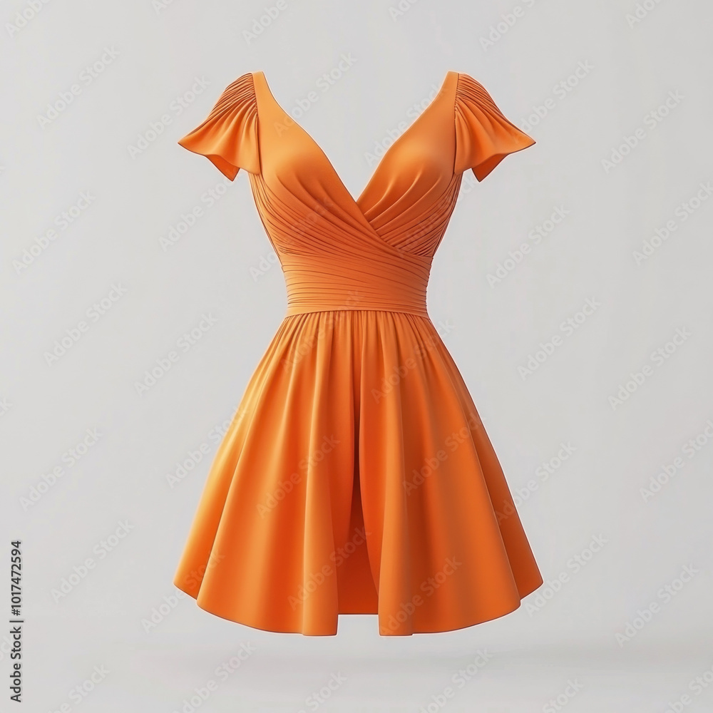 Deep orange dress against a lush green backdrop, creating a striking contrast in an outdoor setting. Deep orange dress against a lush green backdrop, creating a striking contrast in an outdoor setting.