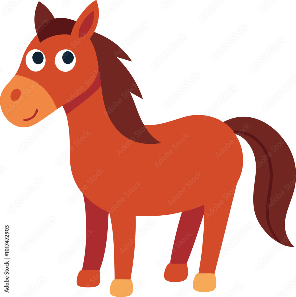 illustration cute horse flat cartoon style illustration cute horse flat cartoon style