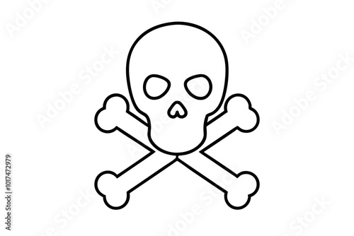 Skull with crossbones, poison pictogram | vector silhouette illustration on white background