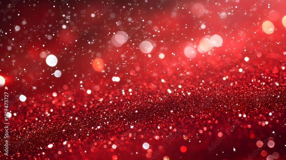 Abstract Red Glitter Background with Bokeh Lights Abstract Red Glitter Background with Bokeh Lights