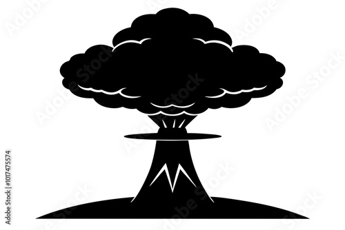 Nuclear bomb | vector silhouette illustration on white background