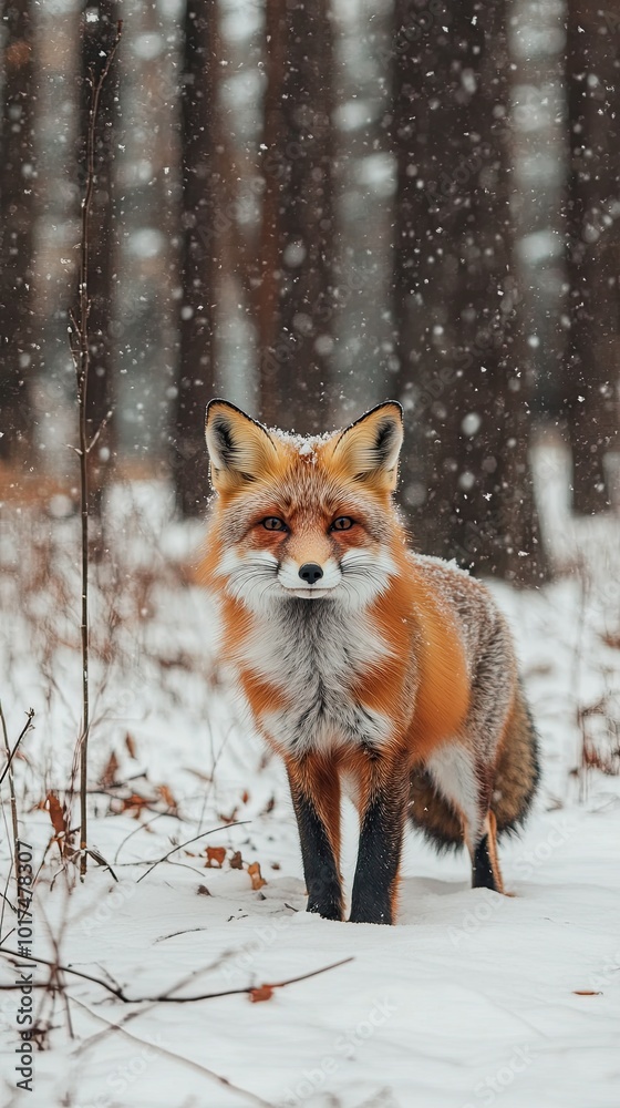 fox isolated on winter background fox isolated on winter background