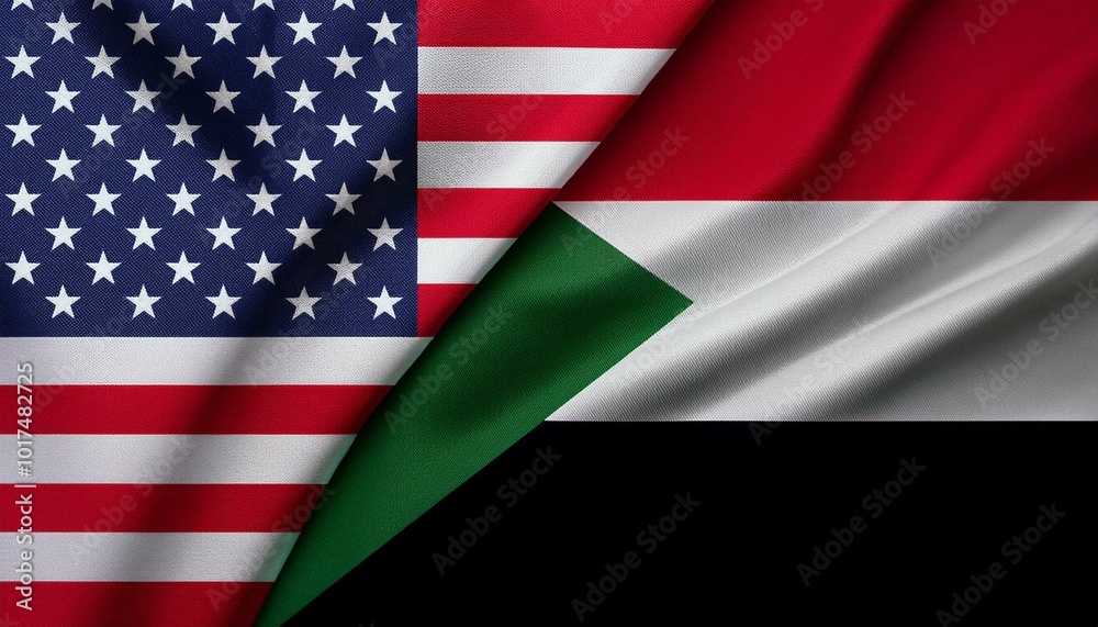 アメリカの国旗とスーダンの国旗(America flag & Sudan flag.)
アメリカの国旗とスーダンの国旗(America flag & Sudan flag.)