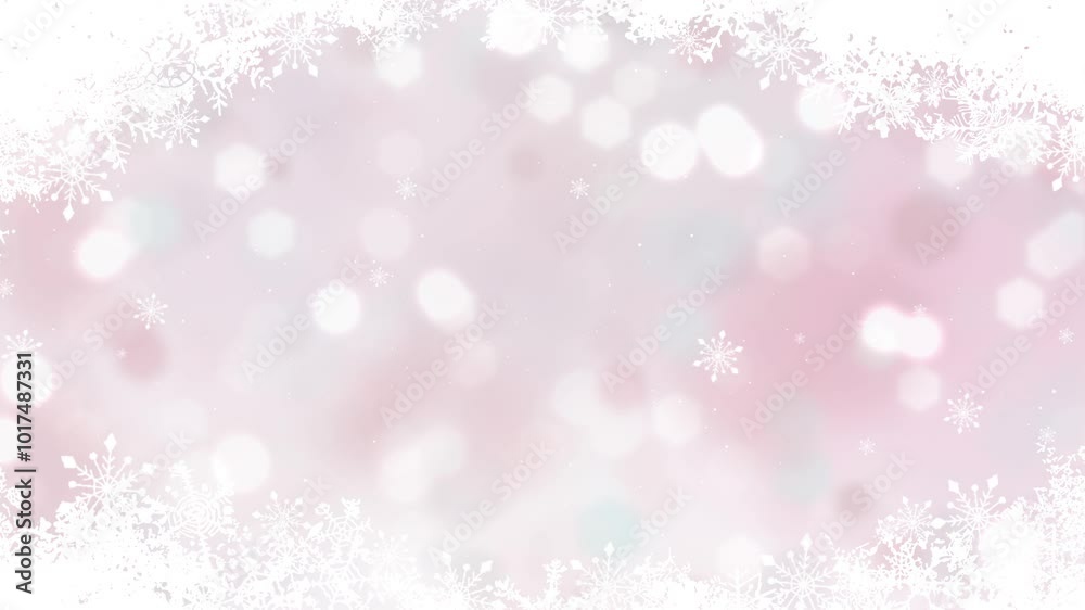 Sparkling snow falling. Beautiful pale pink Christmas. Loop video background. (128) Sparkling snow falling. Beautiful pale pink Christmas. Loop video background. (128)