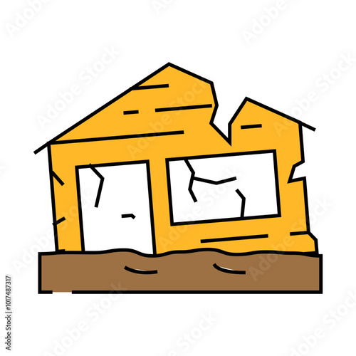 broken house disaster line icon vector. broken house disaster sign. isolated symbol illustration