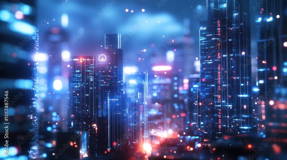 A vibrant, futuristic cityscape illuminated by neon lights and a dynamic atmosphere. A vibrant, futuristic cityscape illuminated by neon lights and a dynamic atmosphere.