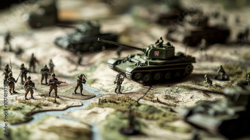 “War Games: Strategy Unfolds with Miniature Tanks” photo