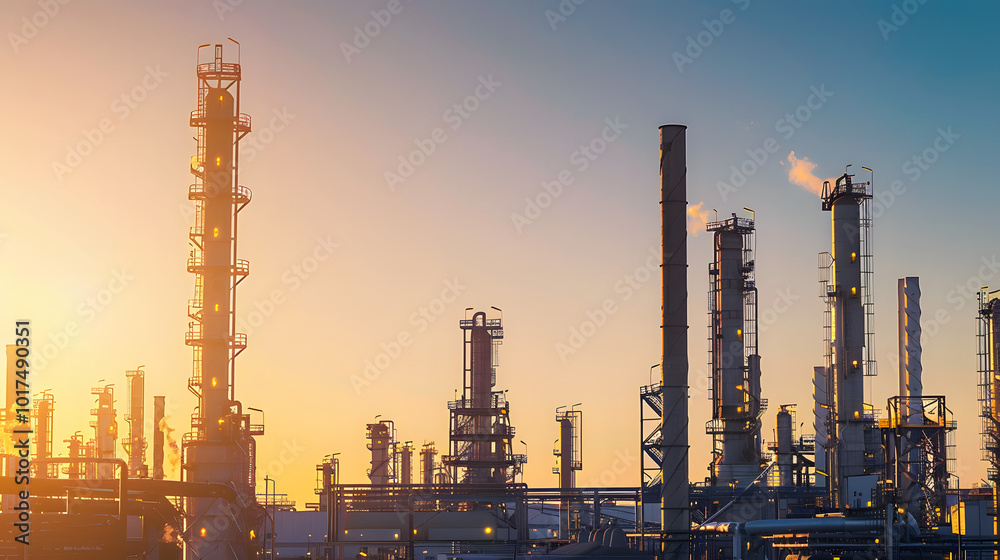 An aerial view of a massive petrochemical plant, with storage tanks and processing towers, in the midst of vast greenery, symbolizing the industry’s blend of innovation and environmental challenges An aerial view of a massive petrochemical plant, with storage tanks and processing towers, in the midst of vast greenery, symbolizing the industry’s blend of innovation and environmental challenges
