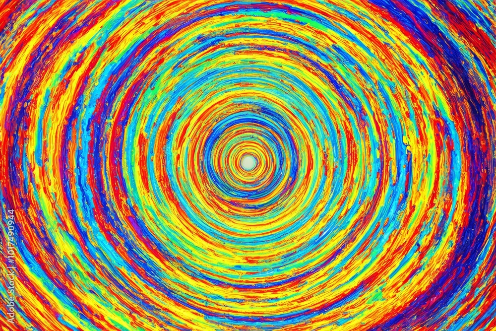 a close up of a colorful circular painting with a black background a close up of a colorful circular painting with a black background