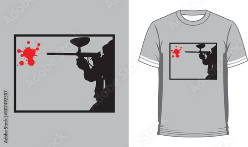 Paintball Gun Shooting Game T Shirt Design