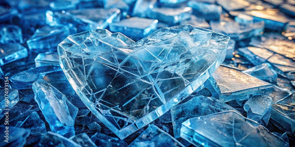 Abstract photograph of shattered ice representing anxiety Abstract photograph of shattered ice representing anxiety